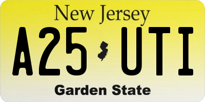 NJ license plate A25UTI
