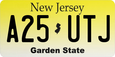 NJ license plate A25UTJ