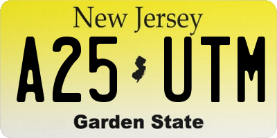 NJ license plate A25UTM