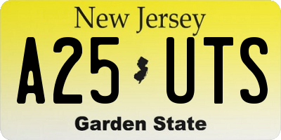NJ license plate A25UTS