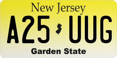 NJ license plate A25UUG