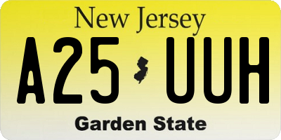 NJ license plate A25UUH