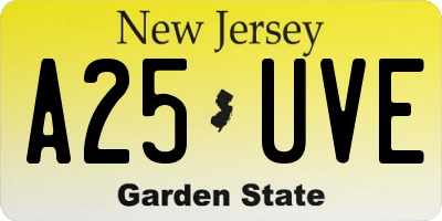 NJ license plate A25UVE