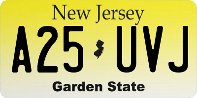 NJ license plate A25UVJ