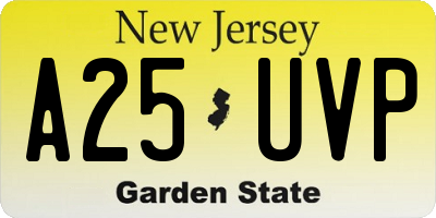 NJ license plate A25UVP