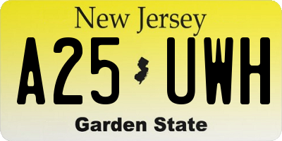 NJ license plate A25UWH