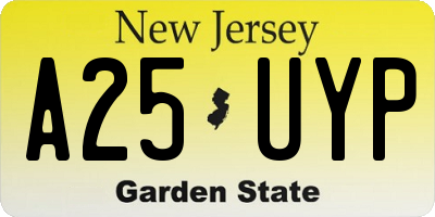 NJ license plate A25UYP