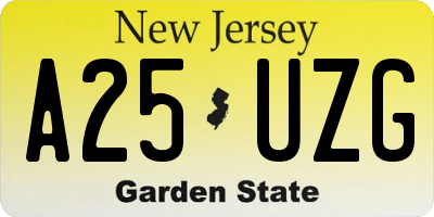 NJ license plate A25UZG