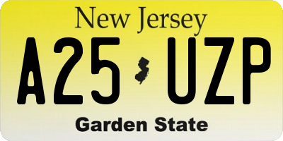 NJ license plate A25UZP