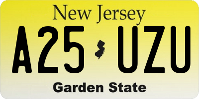 NJ license plate A25UZU