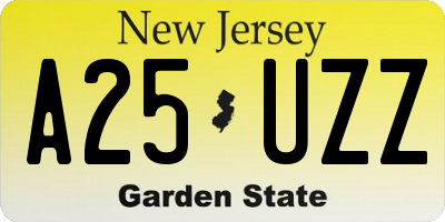 NJ license plate A25UZZ