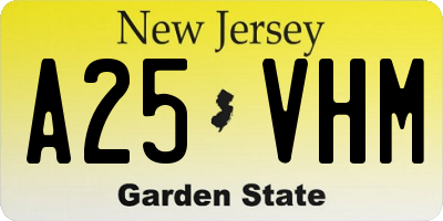 NJ license plate A25VHM