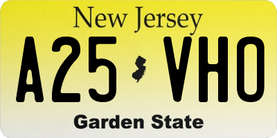 NJ license plate A25VHO