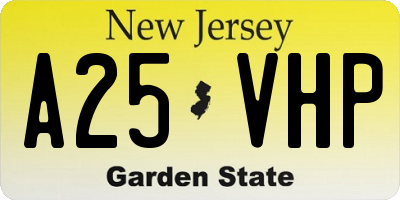 NJ license plate A25VHP