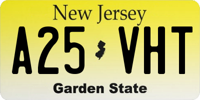 NJ license plate A25VHT