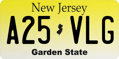 NJ license plate A25VLG