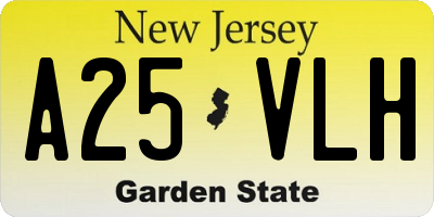 NJ license plate A25VLH