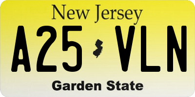 NJ license plate A25VLN