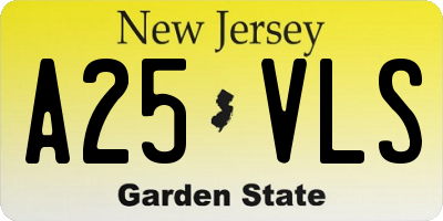 NJ license plate A25VLS