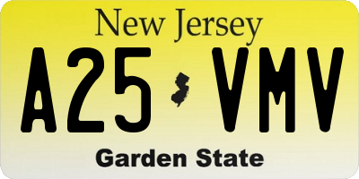 NJ license plate A25VMV