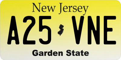 NJ license plate A25VNE