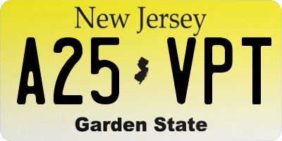 NJ license plate A25VPT
