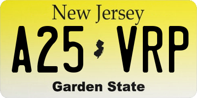 NJ license plate A25VRP