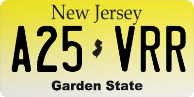 NJ license plate A25VRR
