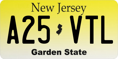 NJ license plate A25VTL