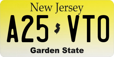 NJ license plate A25VTO