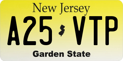 NJ license plate A25VTP