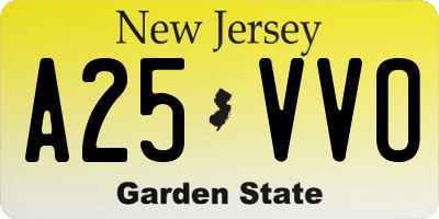 NJ license plate A25VVO