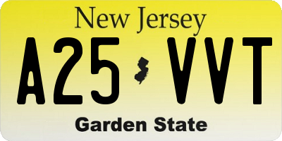 NJ license plate A25VVT