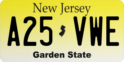 NJ license plate A25VWE