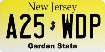 NJ license plate A25WDP