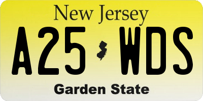 NJ license plate A25WDS