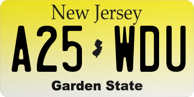NJ license plate A25WDU