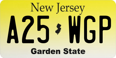 NJ license plate A25WGP