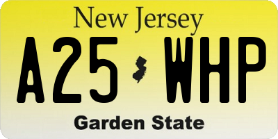 NJ license plate A25WHP
