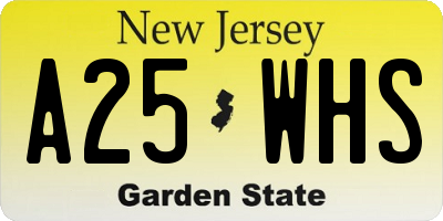 NJ license plate A25WHS