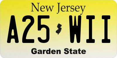 NJ license plate A25WII