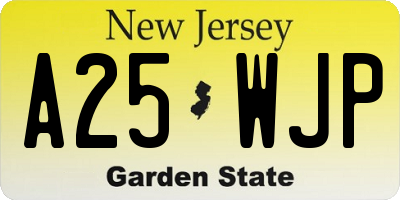 NJ license plate A25WJP
