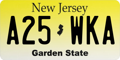 NJ license plate A25WKA
