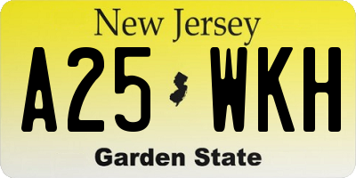 NJ license plate A25WKH