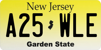 NJ license plate A25WLE