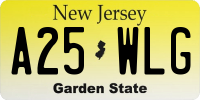 NJ license plate A25WLG