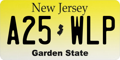 NJ license plate A25WLP