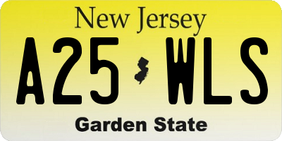 NJ license plate A25WLS