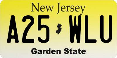 NJ license plate A25WLU