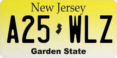 NJ license plate A25WLZ